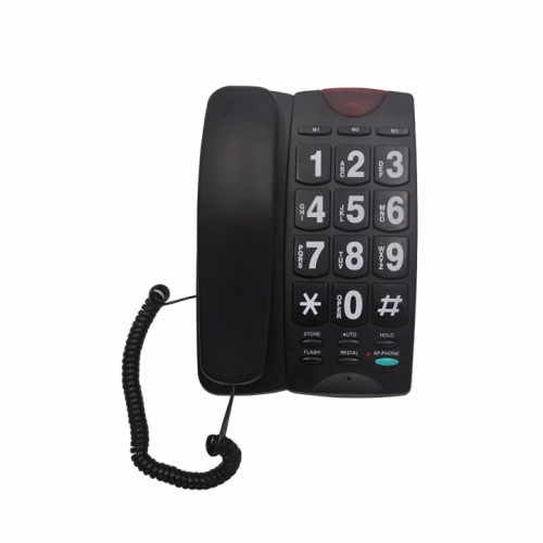 China Big Button Corded Telephone For Elderly with Adjustable Loud Ring Volume and Bright LED Incoming Calls Indicator Function Factory (PA189)
