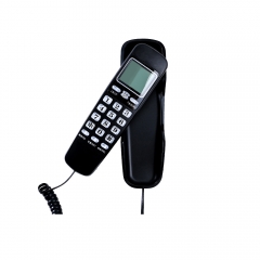 Téléphone filaire filaire à bouton en cristal avec identification de l'appelant et protection antibruit contre la foudre, pas besoin de batterie (PA074)