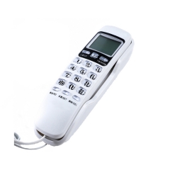 Botão de cristal com fio telefone fixo de linha fina com identificador de chamadas e cancelamento de ruído proteção contra raios sem necessidade de bateria (PA074)