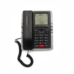 Téléphone fixe à 2 lignes avec écran LCD Jumbo de vente chaude en Chine avec rétroéclairage bleu et usine de fonction de recomposition du dernier numéro (PA078)