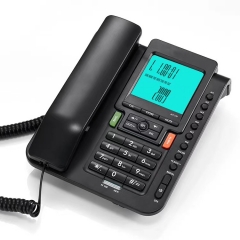 古典的な PABX 互換の固定電話、大きな LCD ディスプレイとハンズフリー通話 (PA097) を備えたデスクトップの有線発信者 ID 電話