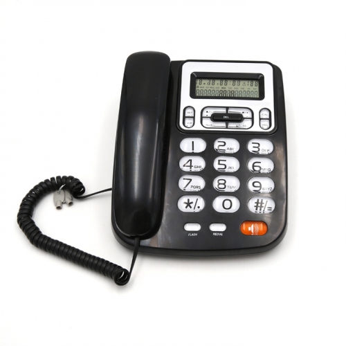 Crystal Button Desk Corded Telephone With LCD Display And Adjustable Volume Support Music On Hold And Calculator Function (PA5005)