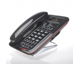 工場販売 OEM ホテル客室固定コード付き電話、カスタマイズ可能なフェースプレートとクリア ハンズフリー スピーカーフォン (PA044)