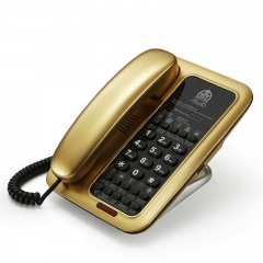 工場販売 OEM ホテル客室固定コード付き電話、カスタマイズ可能なフェースプレートとクリア ハンズフリー スピーカーフォン (PA044)
