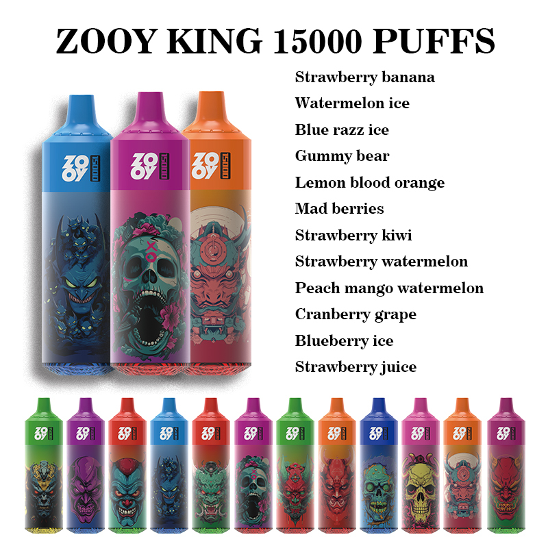 European Union Free Shipping Zooy king 15000 Puffs Disposable Vape Rechageable E-cigarette Mixed Flavors Randm Tornado 9000
