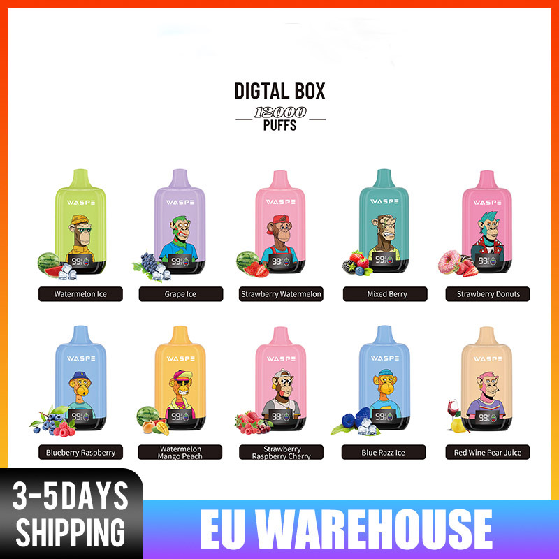 European Union Free Shipping Waspe 12000puffs dispsoable vape pod  Wholesale I vape Mixed Flavors