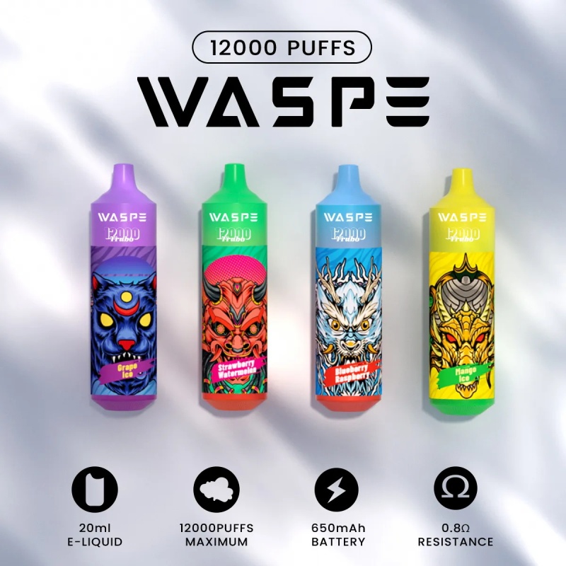 European Union Free Shipping Waspe 12000puffs dispsoable vape pod  Wholesale I vape Mixed Flavors