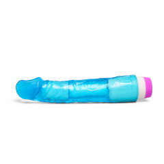 Clear Blue Flexible Basic Realistic Vibrator