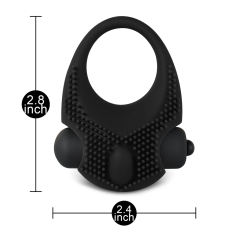 Black Color Silicone Vibrating Cock Ring with Clitoral Stimulator