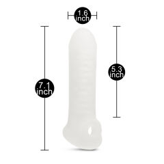 Clear?White Color Penis Extender with Texture Inside