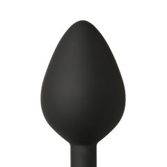 Black Medium Size Silicone Anal Plug with Purple Diamond