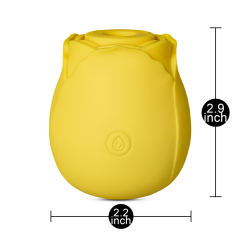 7-Function Yellow Color Silicone Clitoral Sucking Rose Vibrator