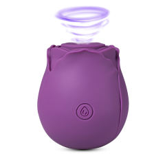 7-Function Purple Color Silicone Clitoral Sucking Rose Vibrator