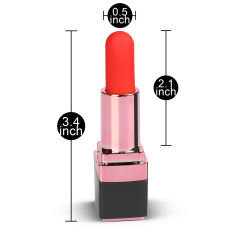 10 Speeds Black Color Rechargeable Silicone Vibrating Lipstick