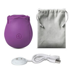 7-Function Purple Color Silicone Clitoral Sucking Rose Vibrator
