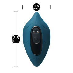 9-Speed Leaf-Shaped Vibrating Egg with Remote Control - Dark Green, Medical Grade Silicone & ABS, Waterproof, USB Rechargeable