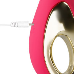 Red 10-Speed Waterproof Vibrating Silicone Vibrator - Rechargeable