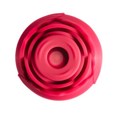 7-Function Red Color Silicone Clitoral Rose Sucking Vibrator with Vibrating Tongue