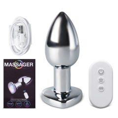 Customizable 10-Speed Metal Vibrating Anal Plug with APP Control and Light-up Magic Colors