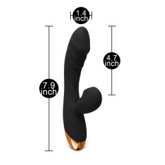 7.68'' Black 12-Speed Rechargeable Vibrating & Tongue-Licking Silicone Vibrator