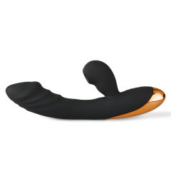 7.68'' Black 12-Speed Rechargeable Vibrating & Tongue-Licking Silicone Vibrator