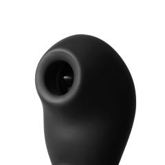 7.68'' Black 12-Speed Rechargeable Vibrating & Tongue-Licking Silicone Vibrator