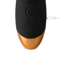 7.68'' Black 12-Speed Rechargeable Vibrating & Tongue-Licking Silicone Vibrator