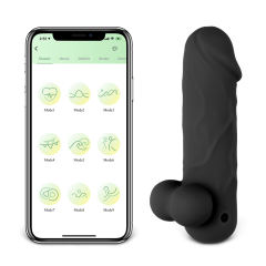 App-Controlled Black 10-Speed Rechargeable Waterproof Vibrating Mini Dildo