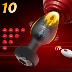 10-Speed Black Remote Control Rechargeable Silicone Anal Plug