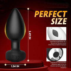 10-Speed Black Remote Control Rechargeable Silicone Anal Plug