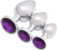 Customizable Metal Butt Plug Set ( Purple Color )