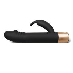 7-Speed Black & Gold Medical-Grade Silicone Rechargeable Rabbit Vibrator
