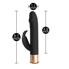 7-Speed Black & Gold Medical-Grade Silicone Rechargeable Rabbit Vibrator