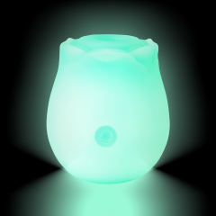 Glow-in-the-Dark 10-Function Green Silicone Rechargeable Clitoral Sucking Rose Sex Toy