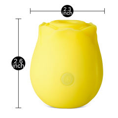 Glow-in-the-Dark 10-Function Yellow Silicone Rechargeable Clitoral Sucking Rose Sex Toy