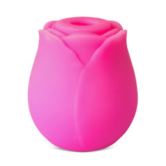Glow-in-the-Dark 10-Function Magenta Silicone Rechargeable Clitoral Sucking Rose Sex Toy