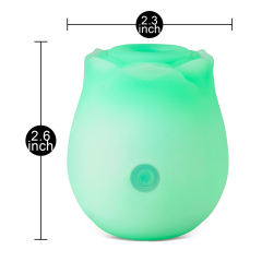 Glow-in-the-Dark 10-Function Green Silicone Rechargeable Clitoral Sucking Rose Sex Toy