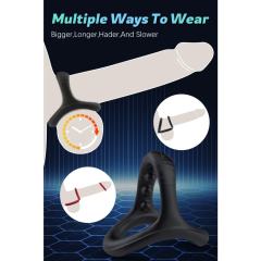 7-Piece Black & Red Silicone Cock Ring Set