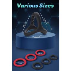 7-Piece Black & Red Silicone Cock Ring Set
