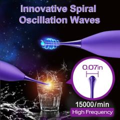 7-Speed Purple Rechargeable Silicone Clitoral Vibrator with 2 Silicone Heads