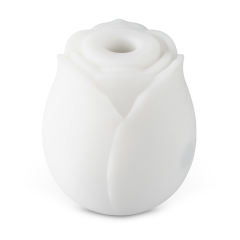 Glow-in-the-Dark 10-Function White Silicone Rechargeable Clitoral Sucking Rose Sex Toy