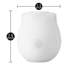 Glow-in-the-Dark 10-Function White Silicone Rechargeable Clitoral Sucking Rose Sex Toy