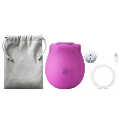 Glow-in-the-Dark 10-Function Purple Silicone Rechargeable Clitoral Sucking Rose Sex Toy