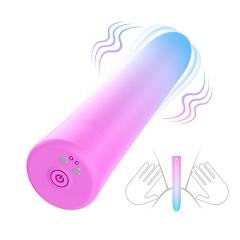 10-Speed Blue & Pink Rechargeable Silicone Vibrator with USB Magnetic Charging