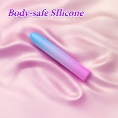 10-Speed Blue & Pink Rechargeable Silicone Vibrator with USB Magnetic Charging
