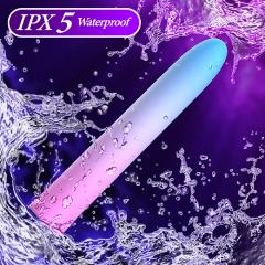 10-Speed Blue & Pink Rechargeable Silicone Vibrator with USB Magnetic Charging