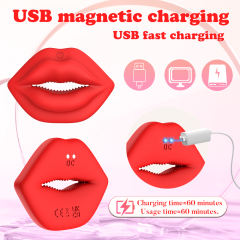 Red 9-Speed Rechargeable Silicone Vibrating Nipple Clamps with Remote Control