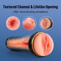 Flesh TPR Life-Like Vagina Male Masturbator with 8.6'' Depth