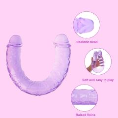 13.20'' Clear Purple Body-Safe TPE Double Ended Dildo