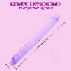 13.20'' Clear Purple Body-Safe TPE Double Ended Dildo